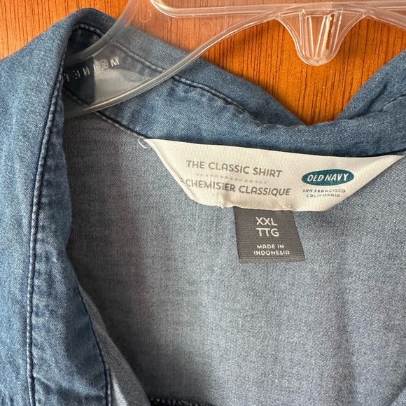 Old Navy Blue Denim Shirt - Picture 3 of 5